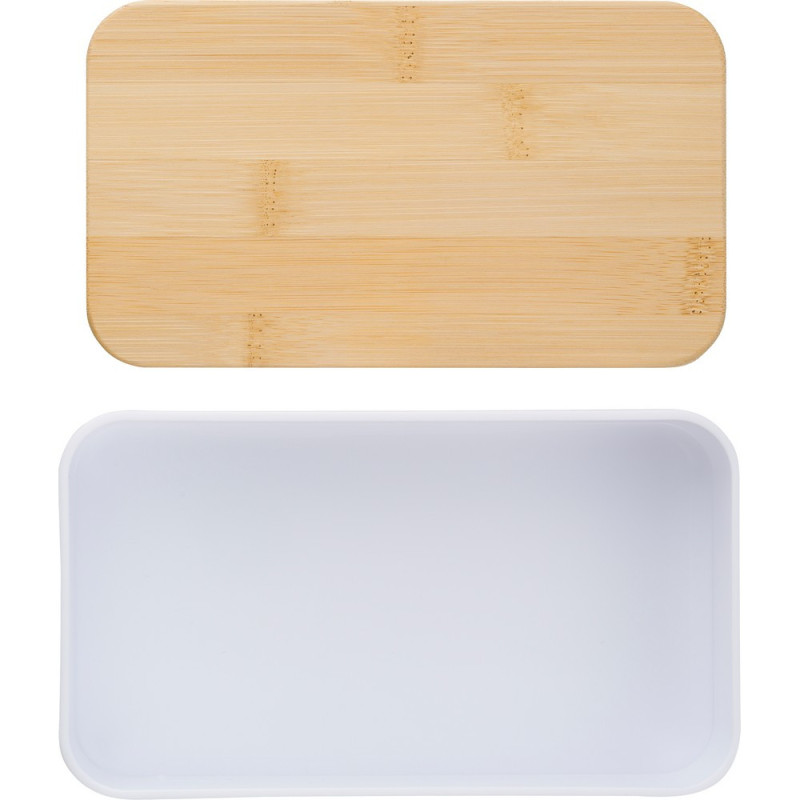 Pudełka śniadaniowe 2 w 1, 2x400 ml, bambusowe wieczko, sztućce