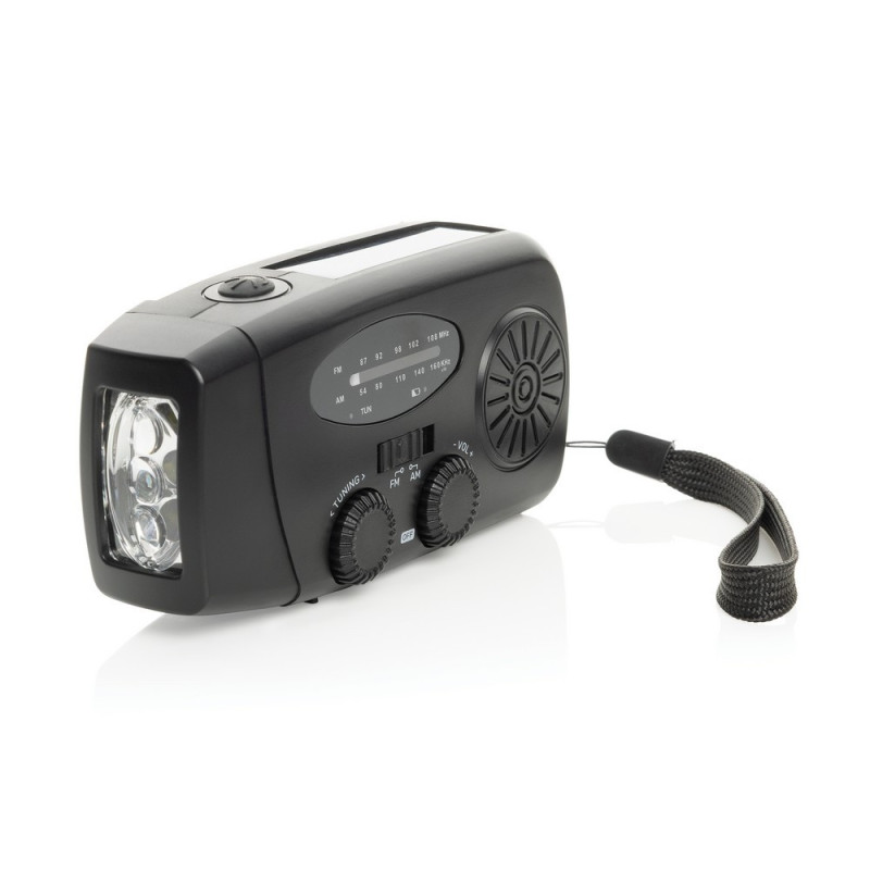 Radio survivalowe AM/FM, power bank 1800 mAh, latarka RescueWave