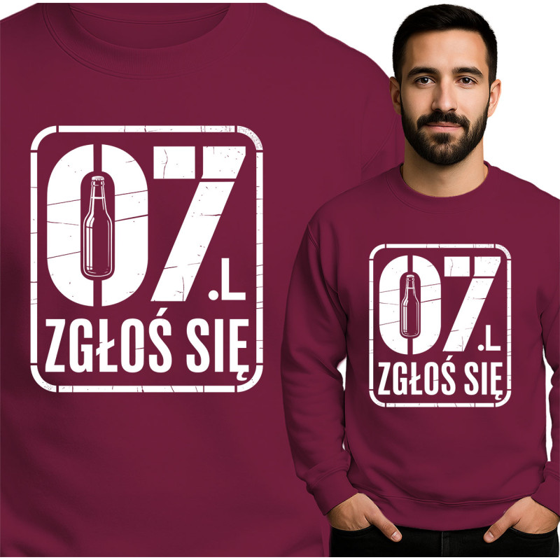 Bluza męska z nadrukiem '07.L Zgłoś Się' - Idealna na prezent!